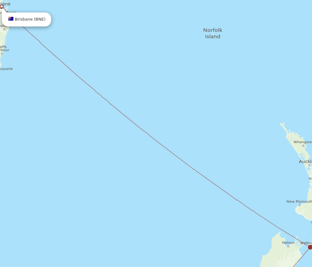 TIU to BNE flights and routes map