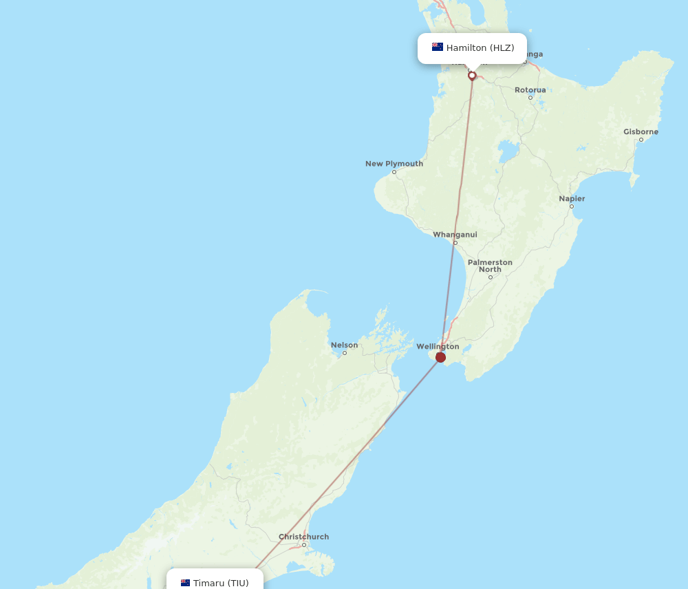 TIU to HLZ flights and routes map