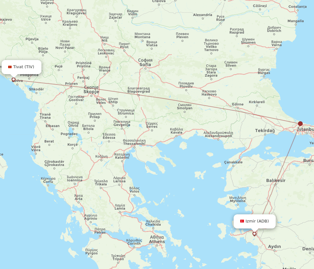 TIV-ADB flight routes