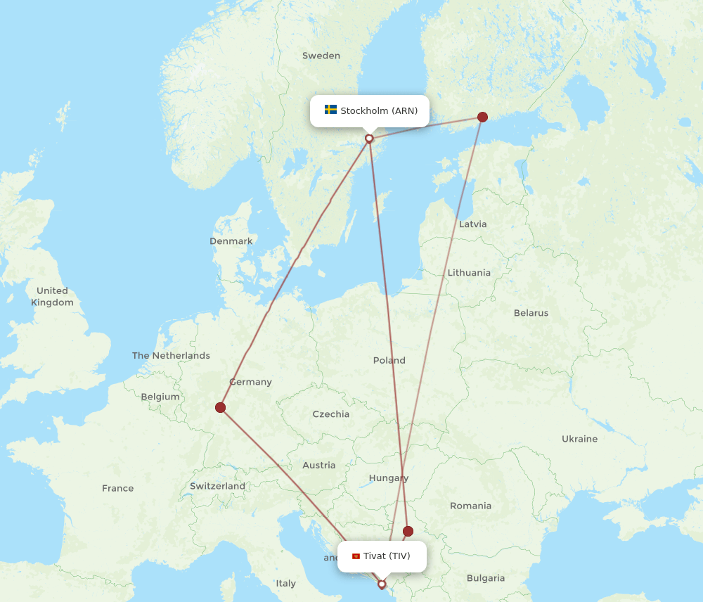 TIV-ARN flight routes