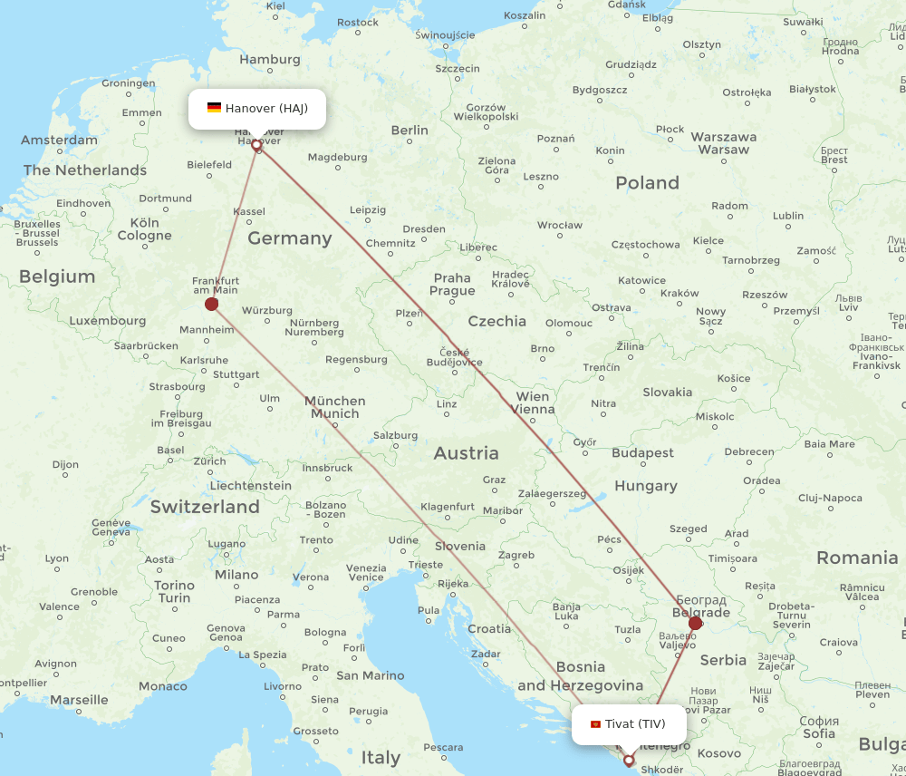 TIV-HAJ flight routes