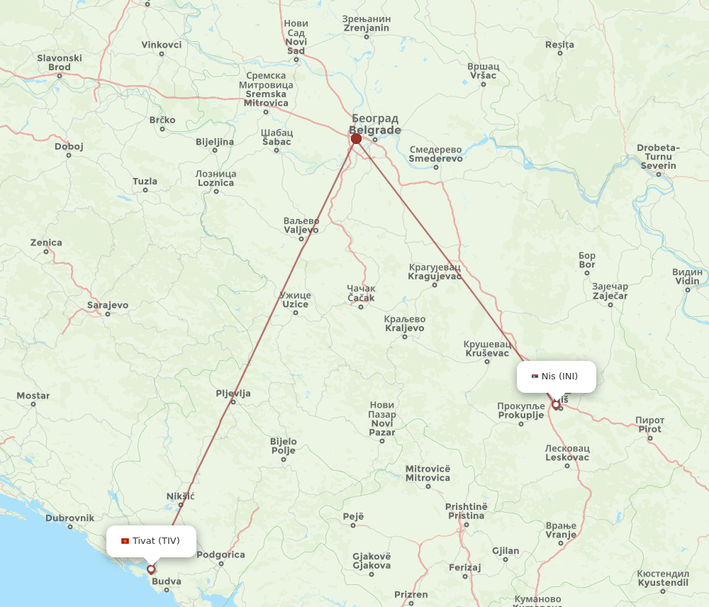 TIV-INI flight routes