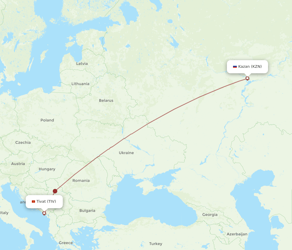 TIV-KZN flight routes