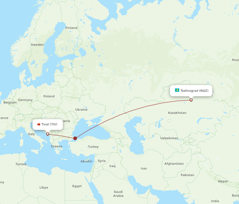 TIV-NQZ flight routes