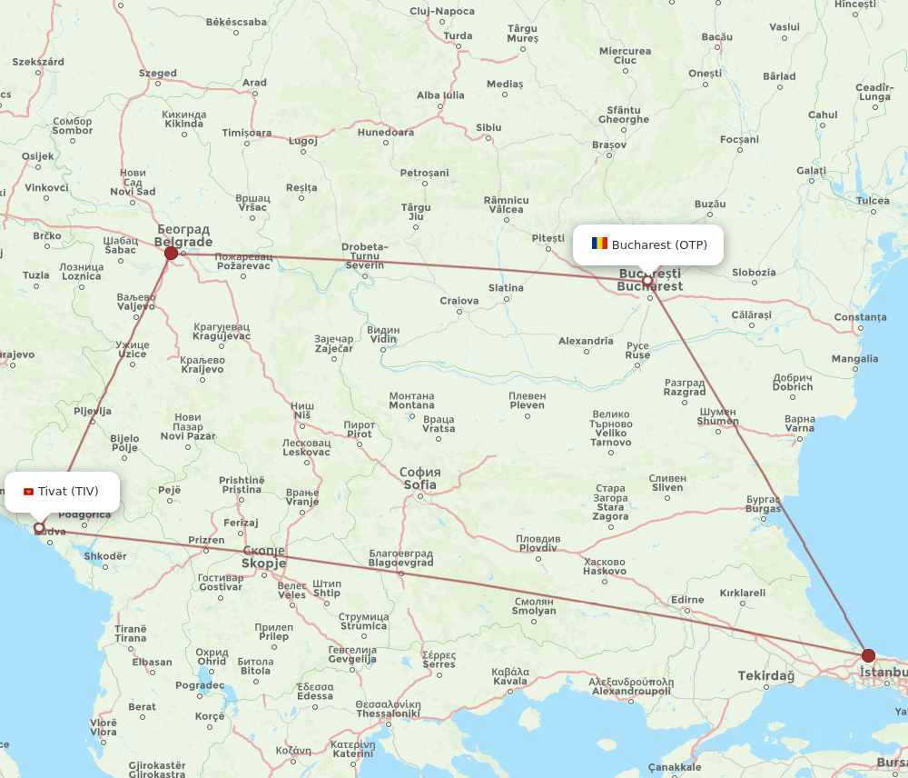 TIV-OTP flight routes