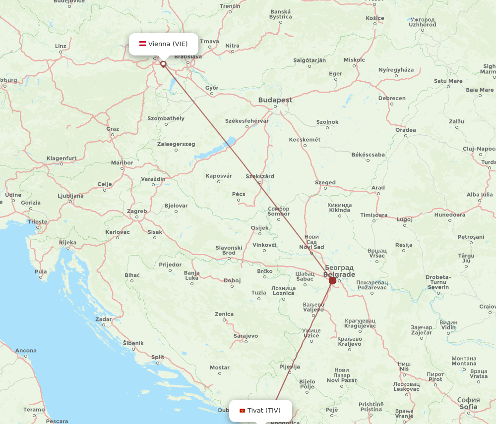 TIV-VIE flight routes