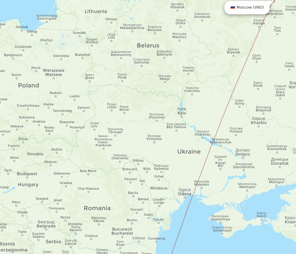 TIV-VKO flight routes