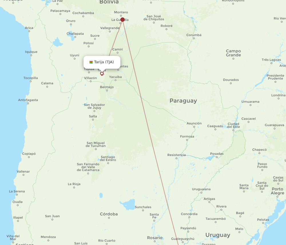 TJA-AEP flight routes