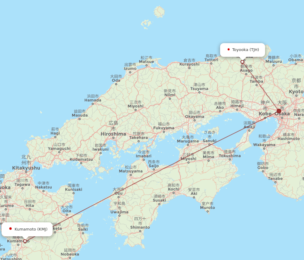 TJH-KMJ flight routes