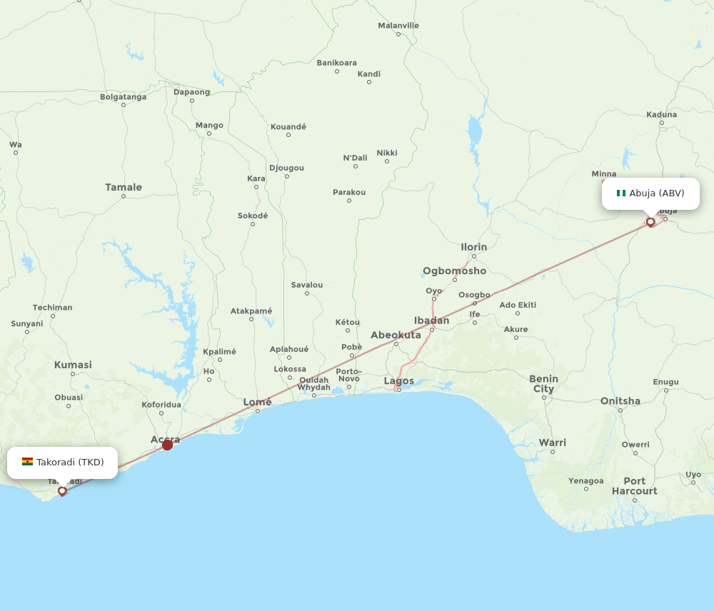 TKD-ABV flight routes