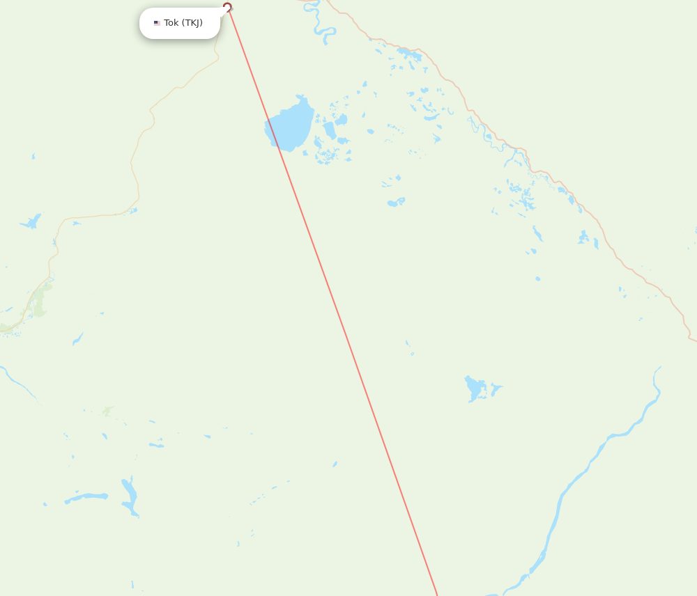 Tok - Chisana route map and flight paths