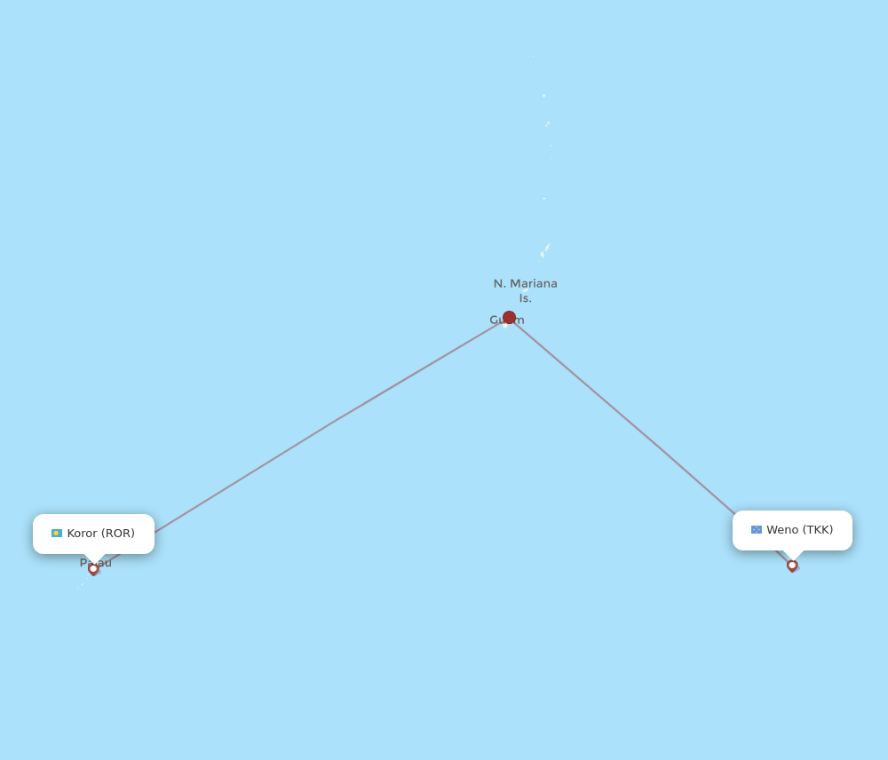 TKK to ROR flights and routes map
