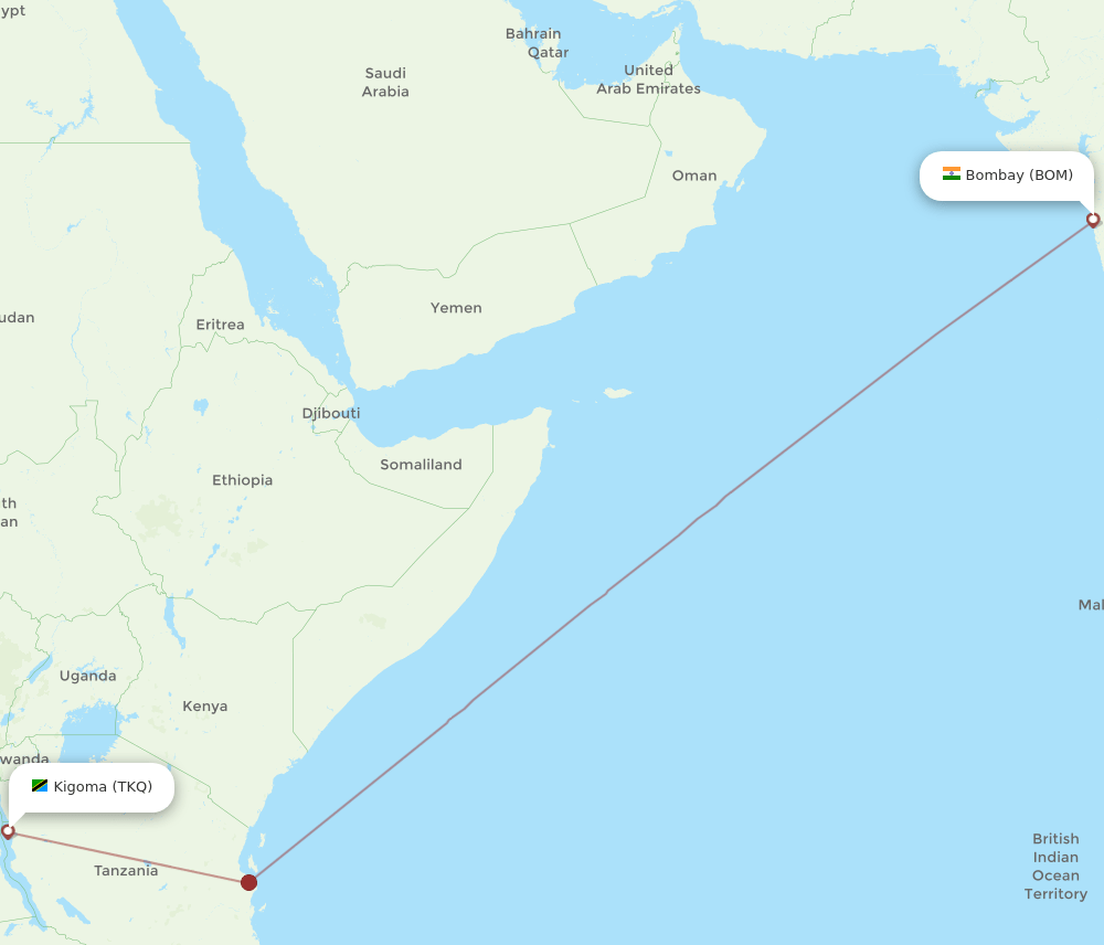 TKQ-BOM flight routes