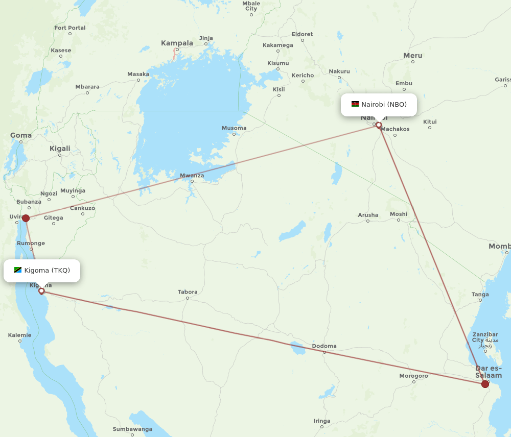TKQ-NBO flight routes