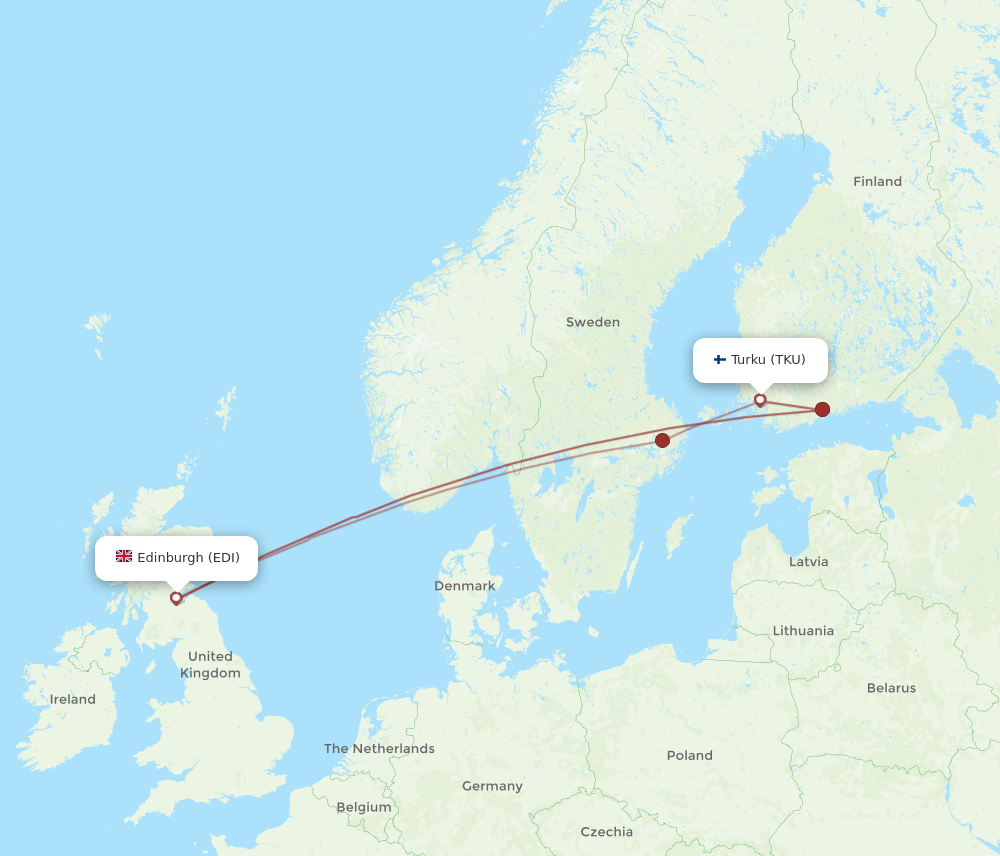 TKU-EDI flight routes