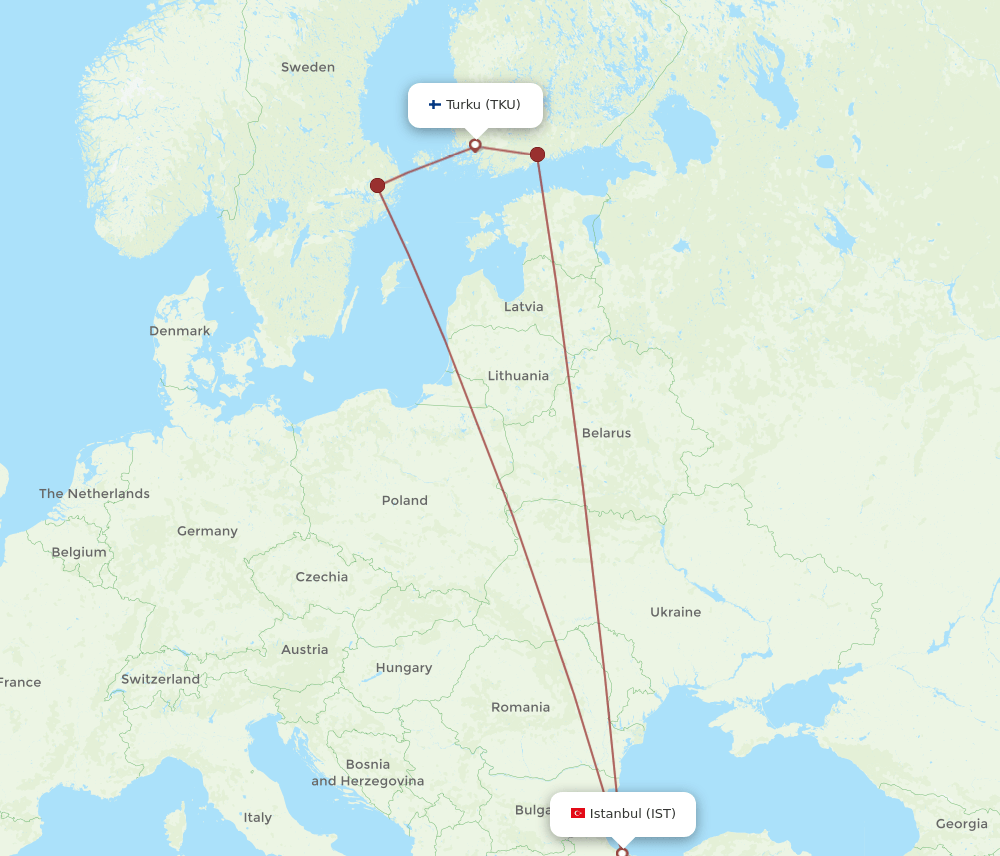 TKU-IST flight routes