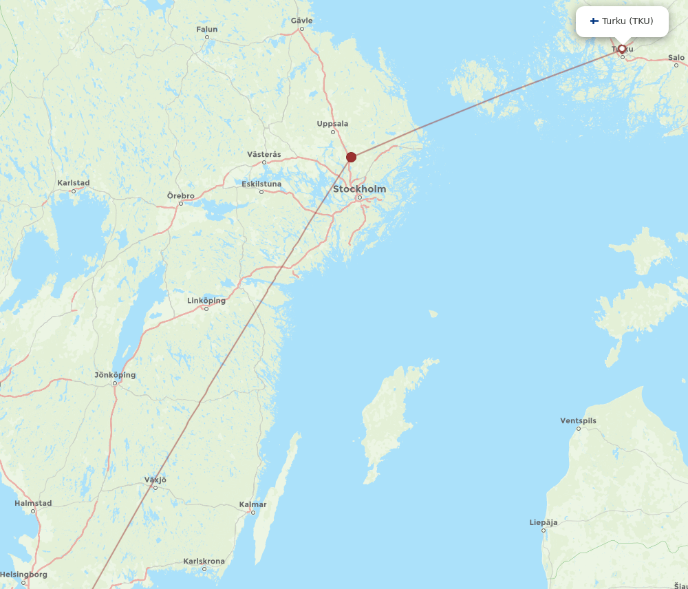 TKU to MMX flights and routes map