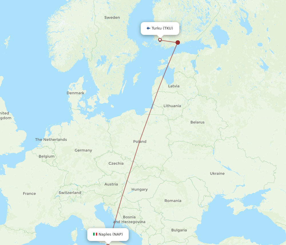 TKU-NAP flight routes