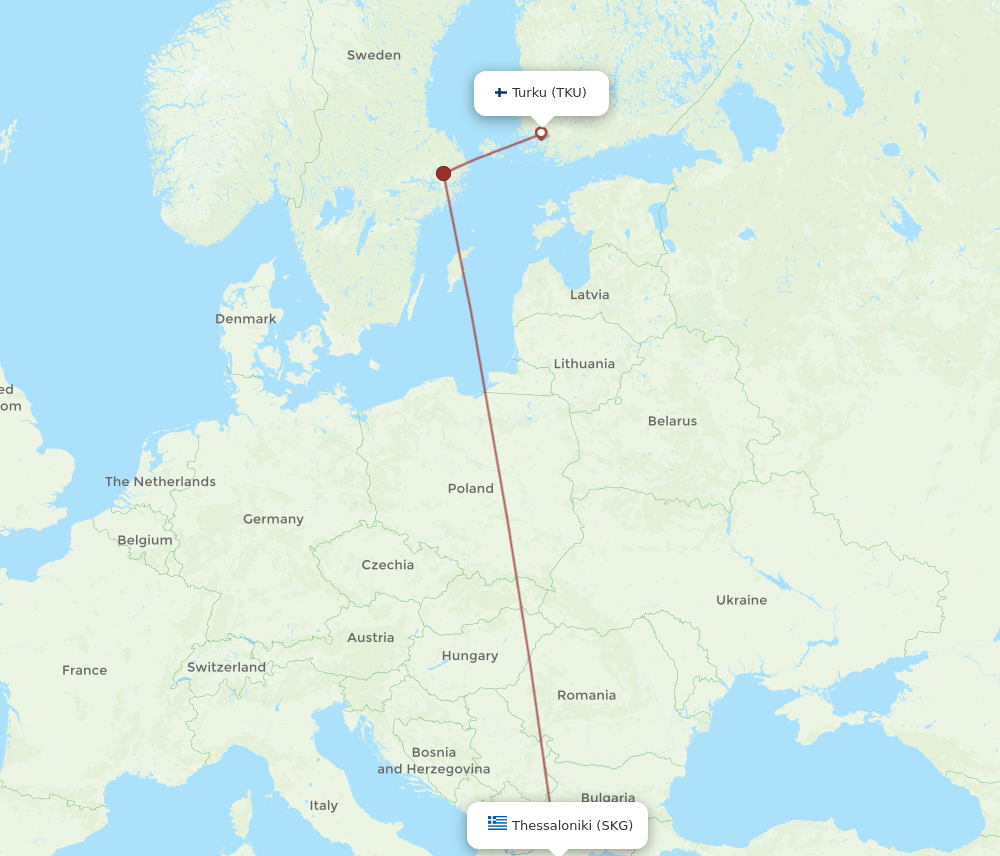TKU-SKG flight routes