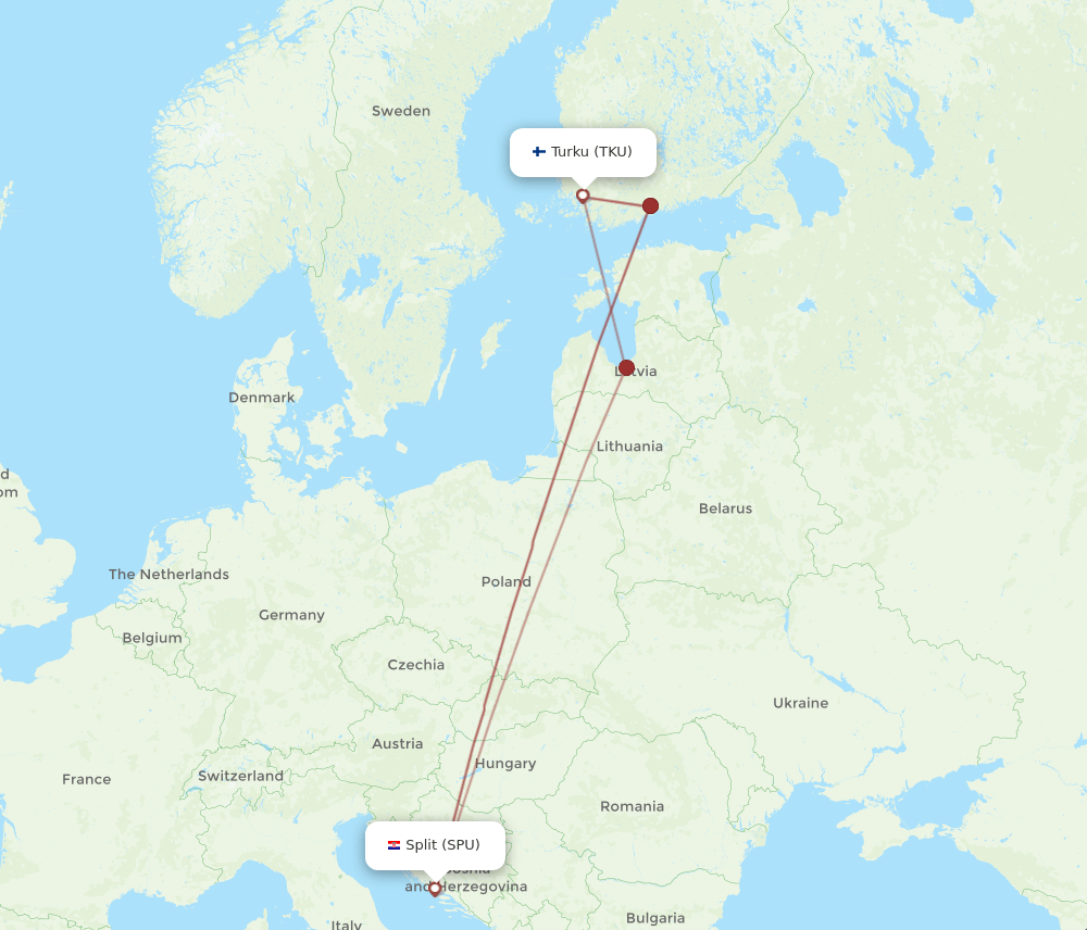 TKU-SPU flight routes