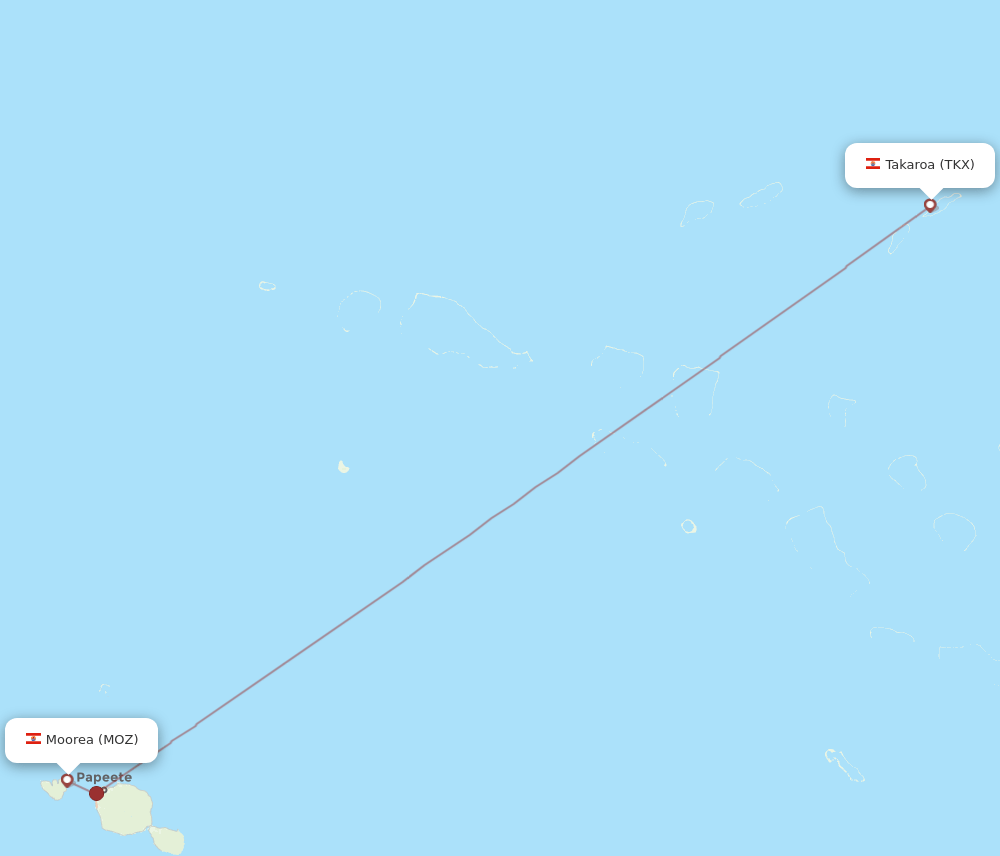 TKX-MOZ flight routes