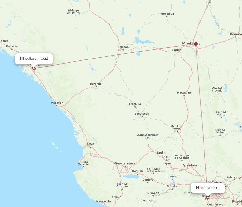 TLC to CUL flights and routes map