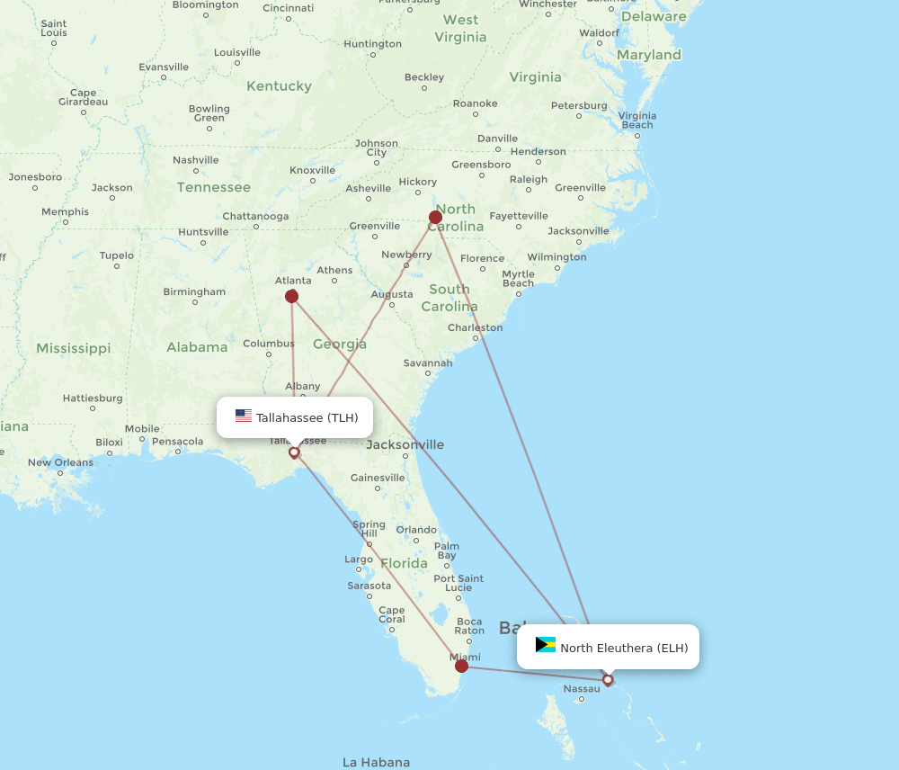 TLH-ELH flight routes