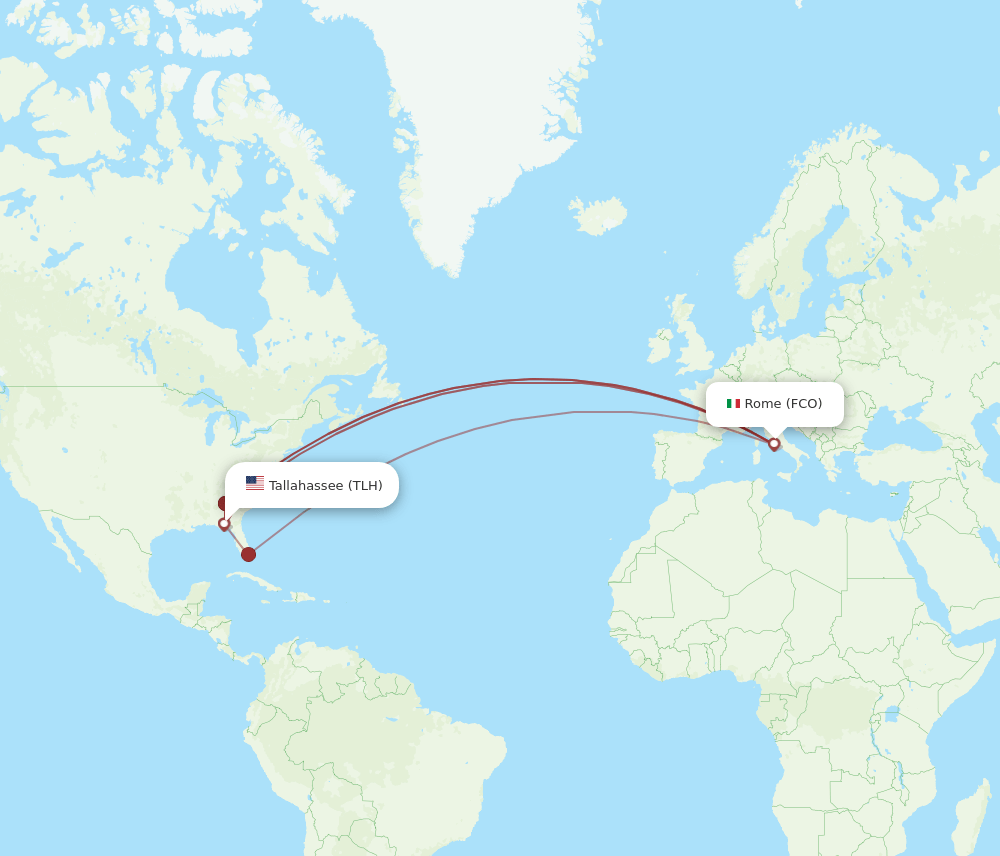 TLH-FCO flight routes