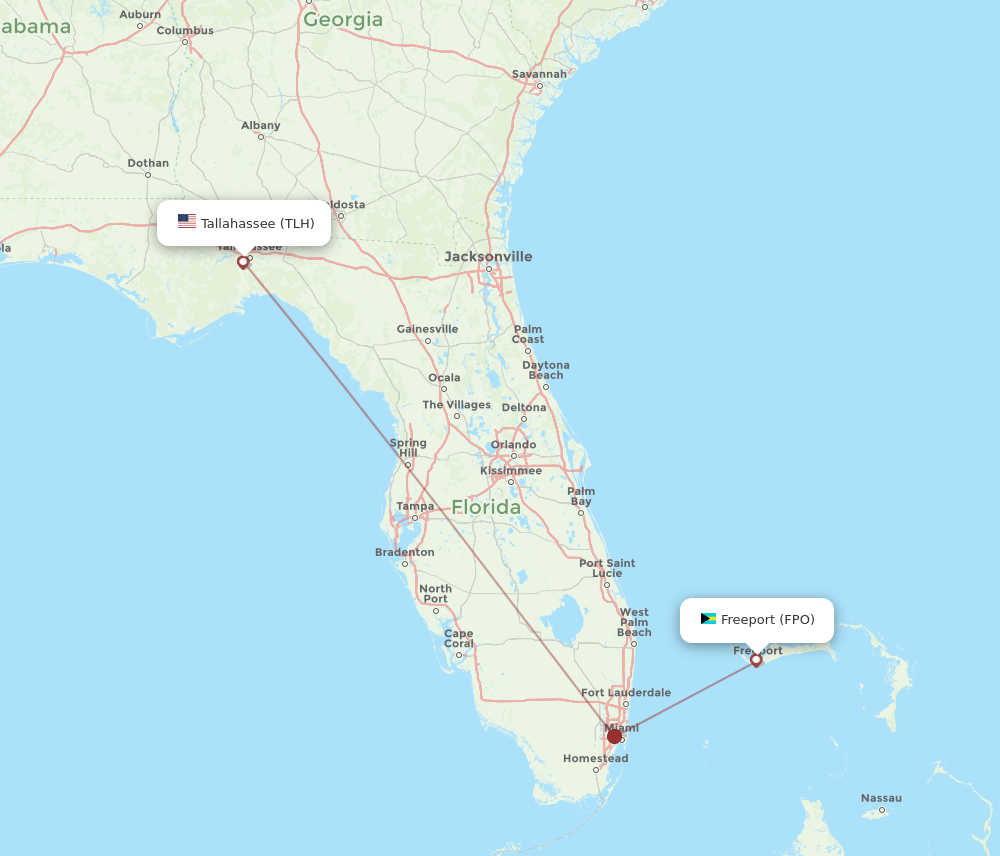 TLH-FPO flight routes