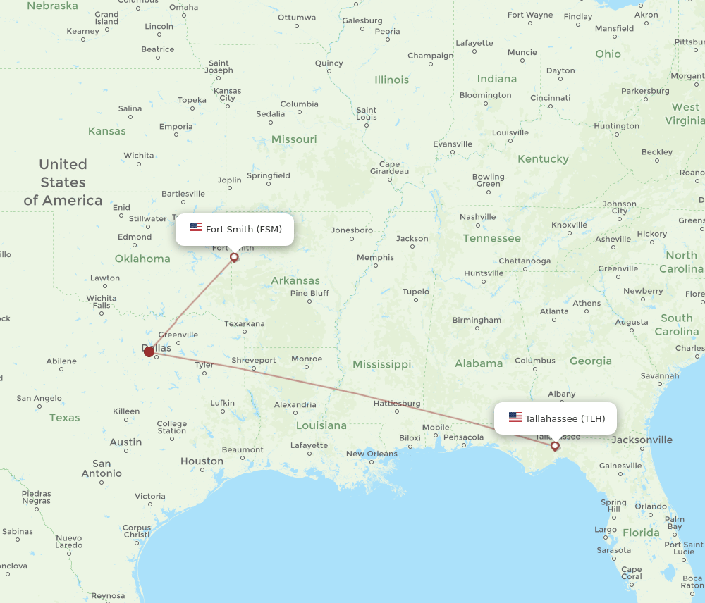 TLH-FSM flight routes
