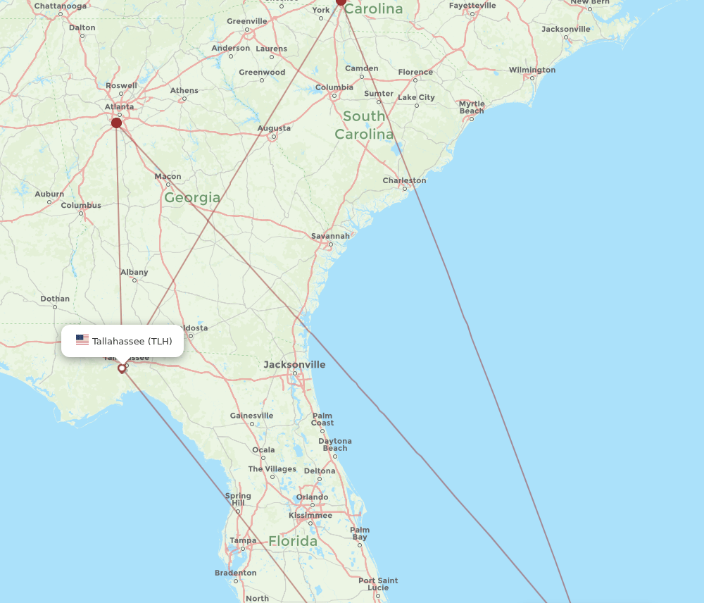 TLH to MHH flights and routes map