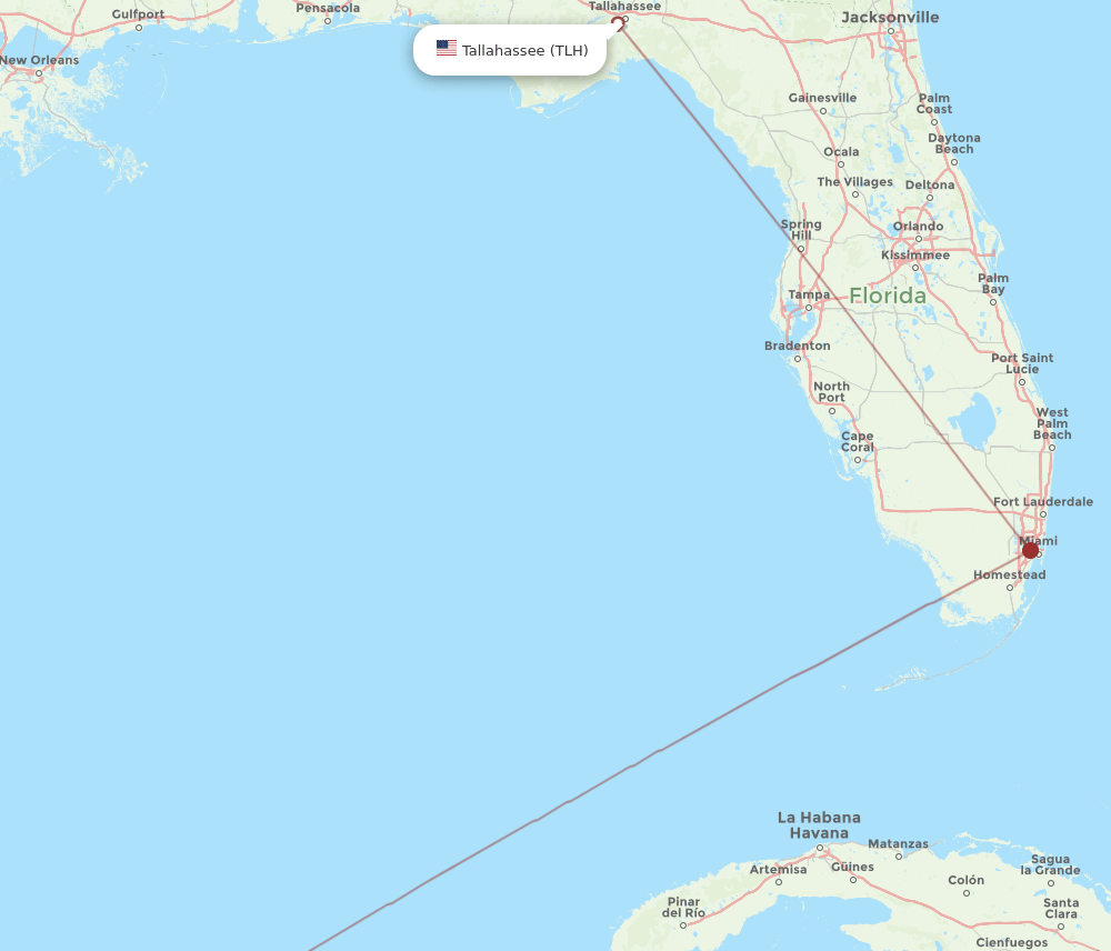 TLH-MID flight routes