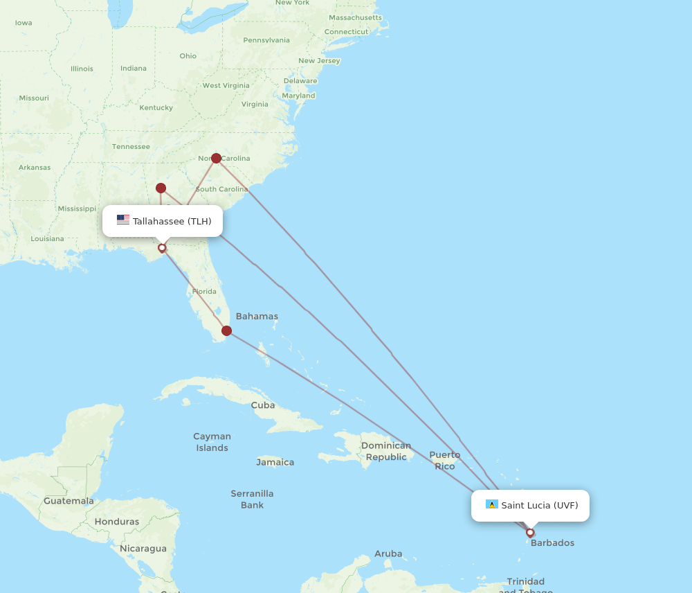TLH-UVF flight routes