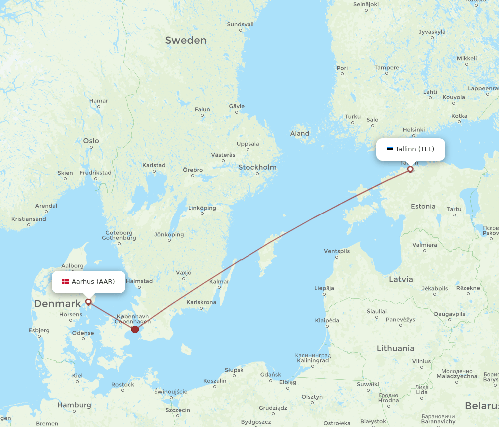 TLL-AAR flight routes