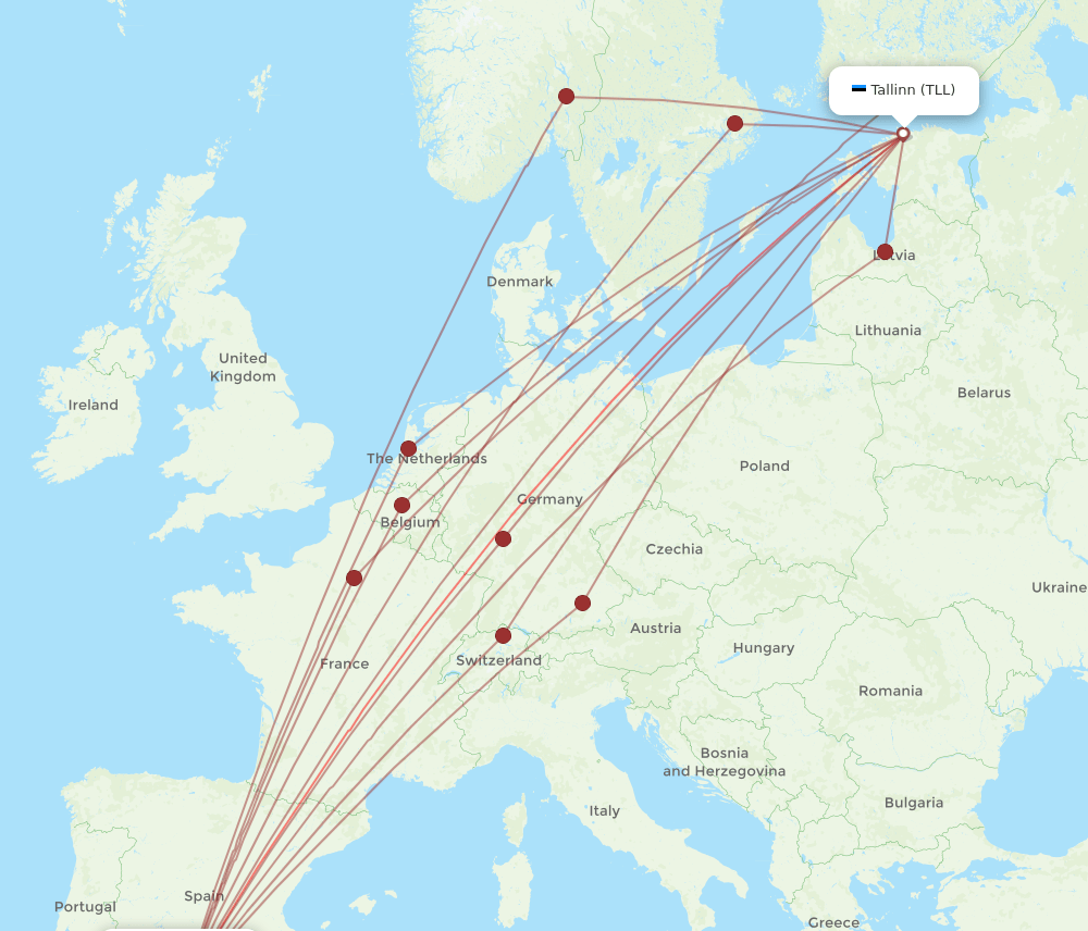 TLL-AGP flight routes