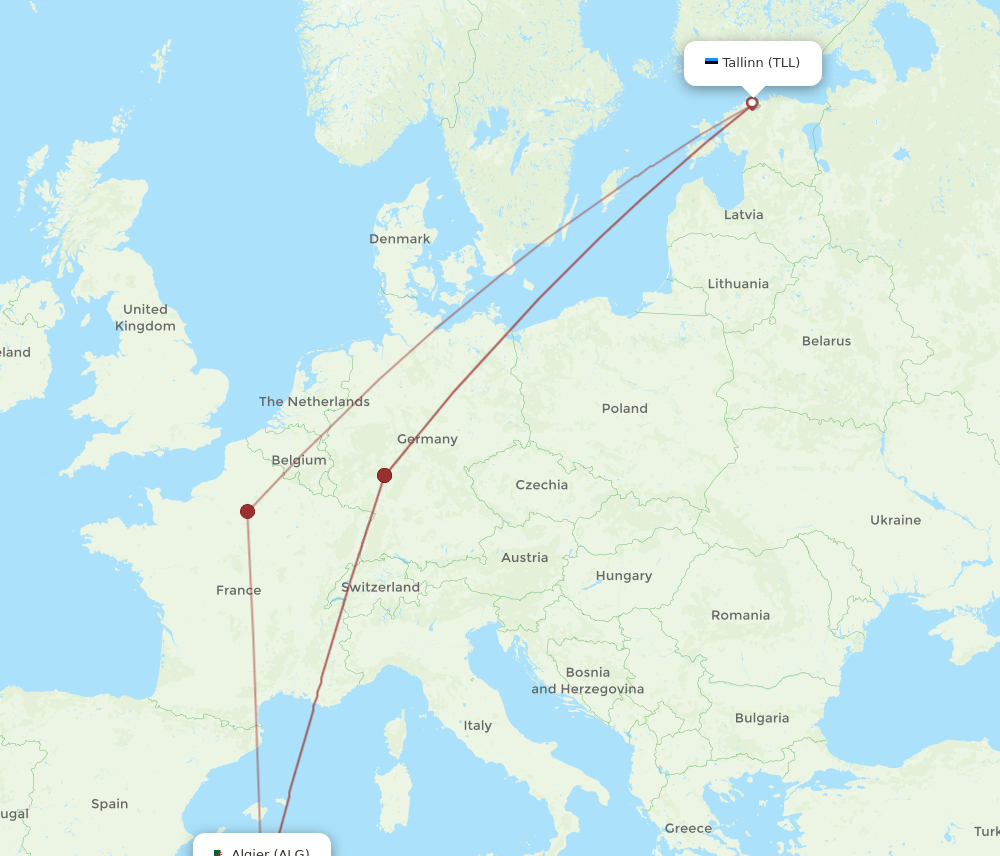 TLL-ALG flight routes