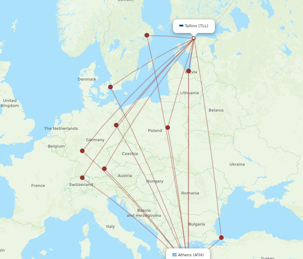 TLL-ATH flight routes