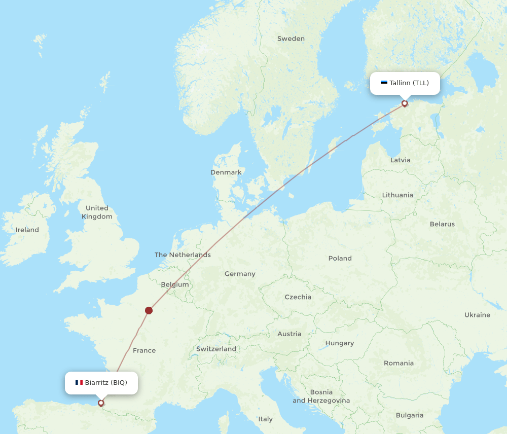 TLL to BIQ flights and routes map