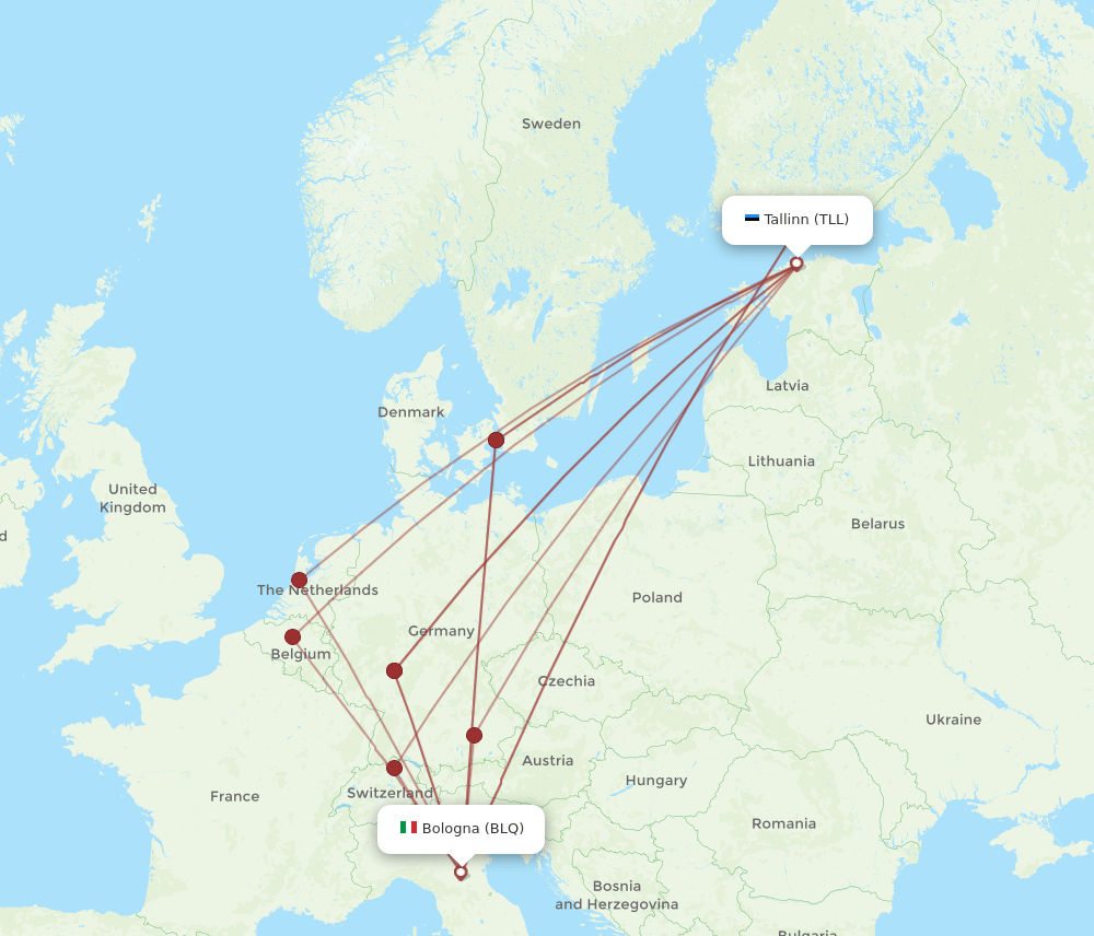 TLL-BLQ flight routes
