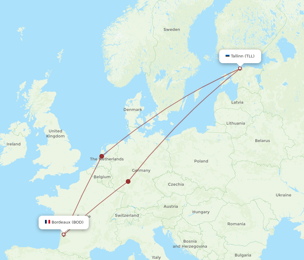TLL-BOD flight routes