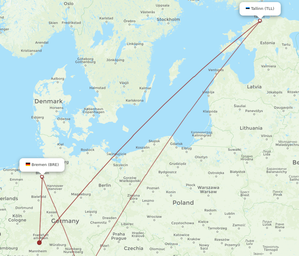 TLL-BRE flight routes