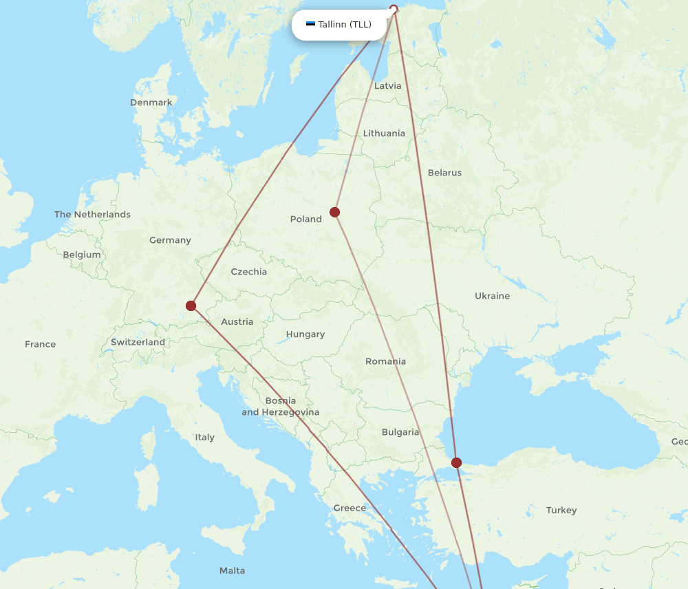 TLL to CAI flights and routes map