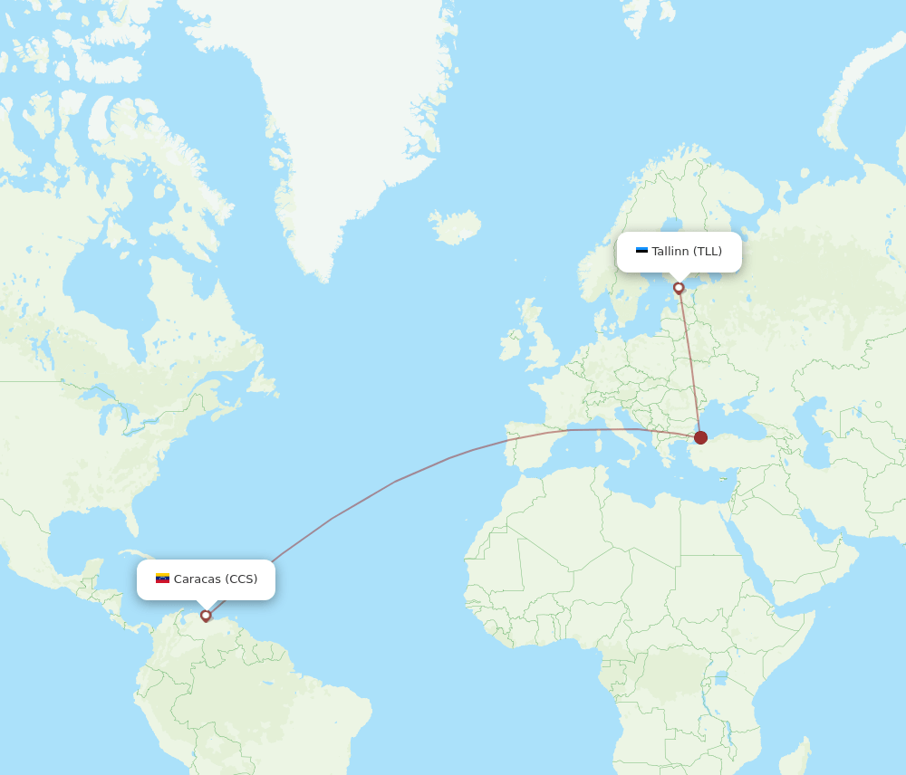 TLL to CCS flights and routes map