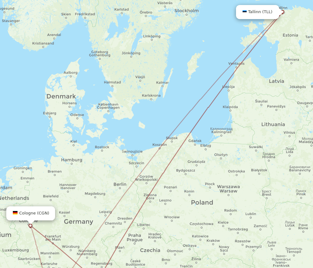 TLL-CGN flight routes