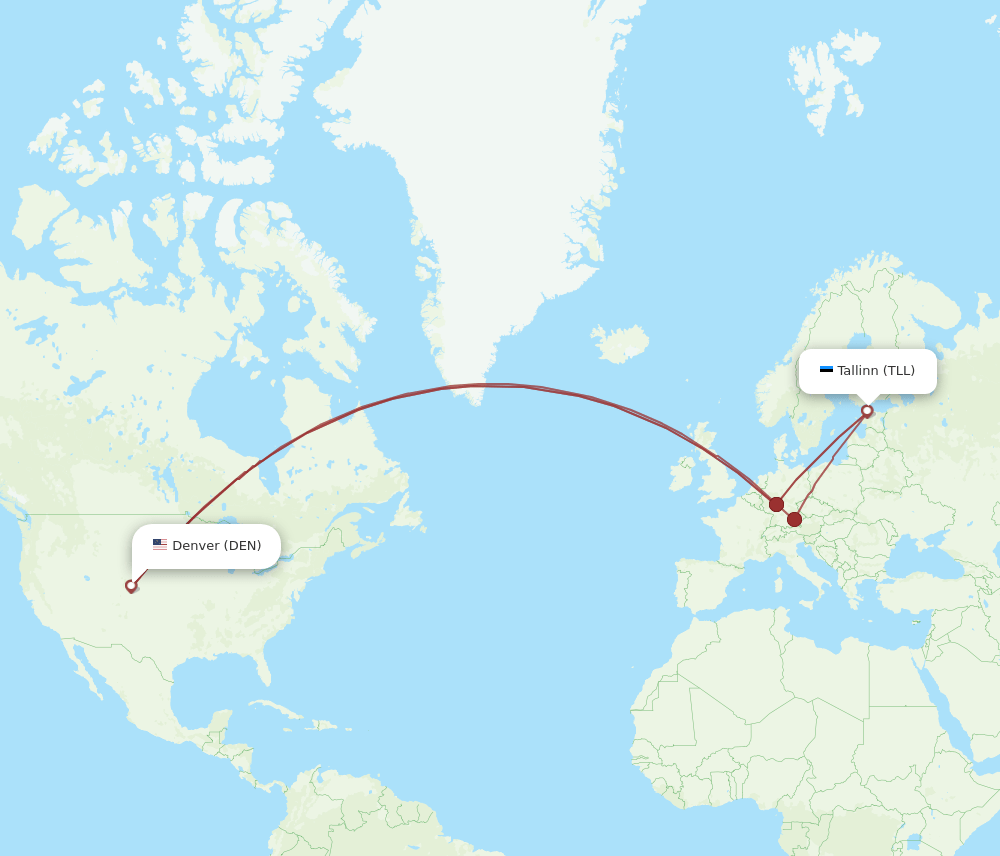 TLL-DEN flight routes