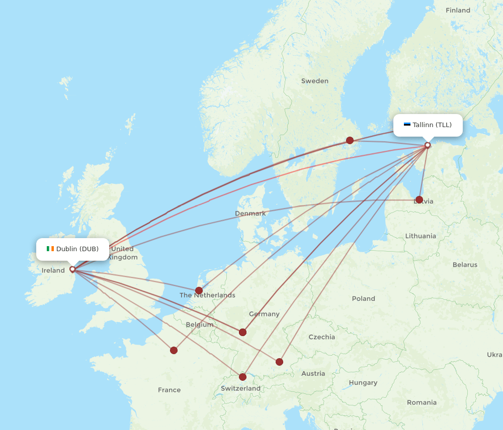 TLL-DUB flight routes