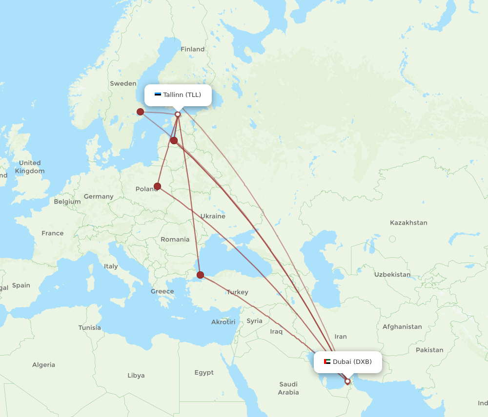 TLL-DXB flight routes