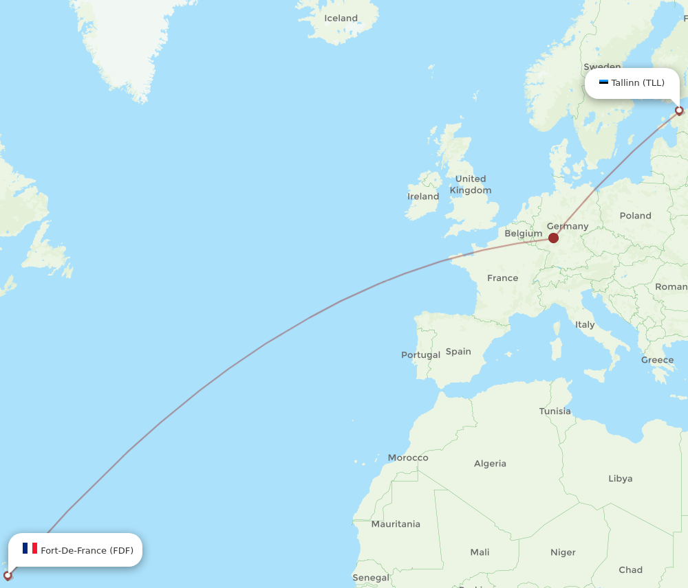 TLL to FDF flights and routes map
