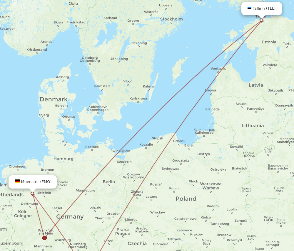 TLL to FMO flights and routes map