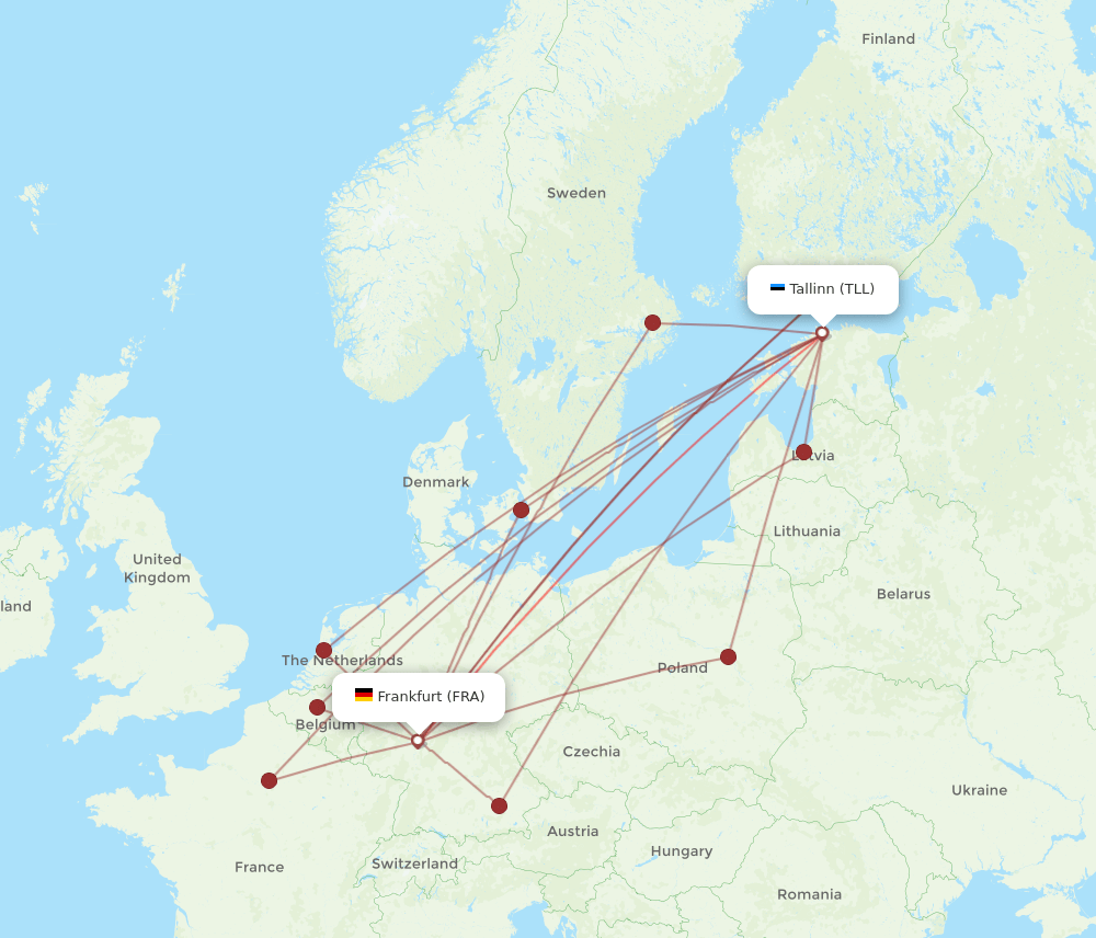 TLL-FRA flight routes